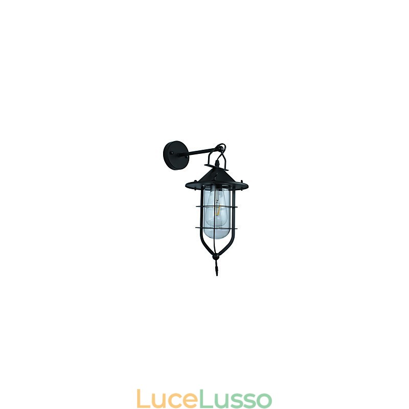 Lampada da parete in acciaio verniciato chiaro, decorazione da caffè americano nero opaco, lampada da parete retrò, lampada a spada laser sulla parete