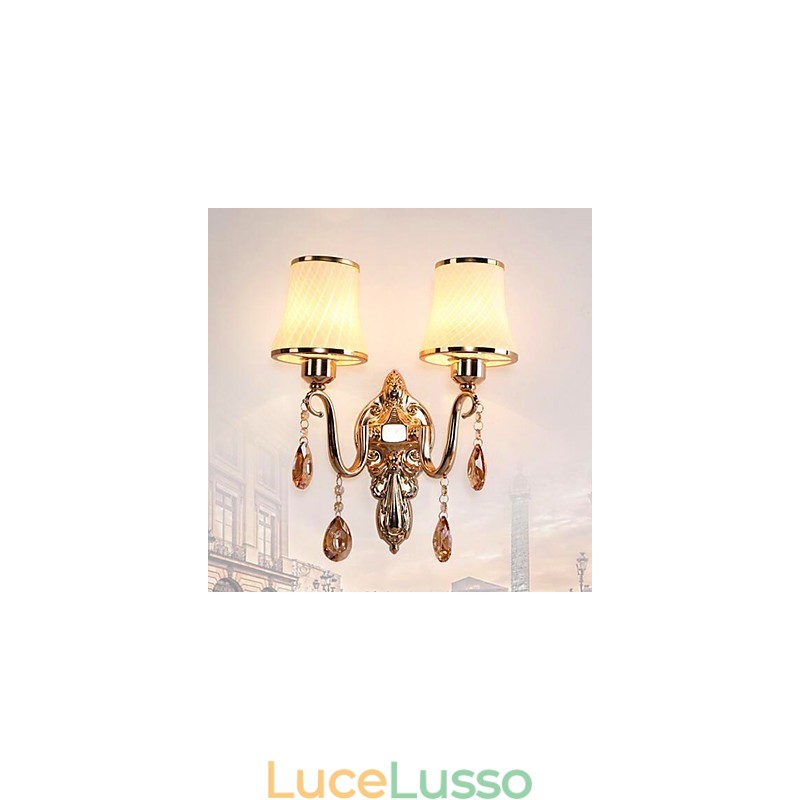 Moderna caratteristica contemporanea galvanizzata per la protezione degli occhi in cristallo, luci da parete con luce ambientale