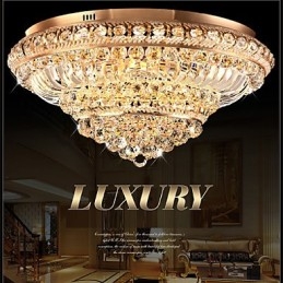 Moderna lampada da soffitto in cristallo di lusso che assorbe la luce a cupola, diametro 60 cm