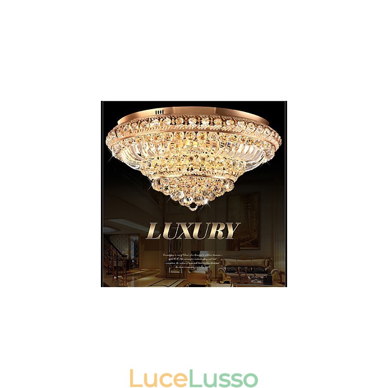 Moderna lampada da soffitto in cristallo di lusso che assorbe la luce a cupola, diametro 60 cm