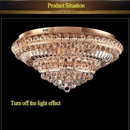 Moderna lampada da soffitto in cristallo di lusso che assorbe la luce a cupola, diametro 60 cm