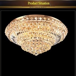 Moderna lampada da soffitto in cristallo di lusso che assorbe la luce a cupola, diametro 60 cm