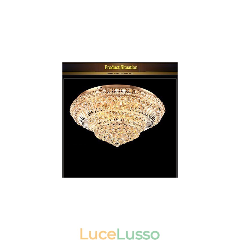 Moderna lampada da soffitto in cristallo di lusso che assorbe la luce a cupola, diametro 60 cm