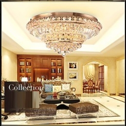 Moderna lampada da soffitto in cristallo di lusso che assorbe la luce a cupola, diametro 60 cm