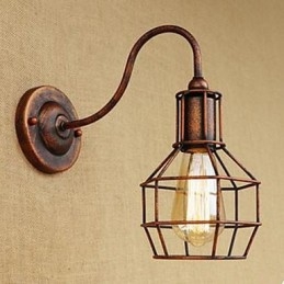 Lampada da parete americana a braccio lungo in ferro, nostalgica e retrò, creativa, di colore ruggine, per studio, salotto