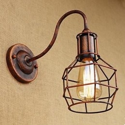 Lampada da parete americana a braccio lungo in ferro, nostalgica e retrò, creativa, di colore ruggine, per studio, salotto