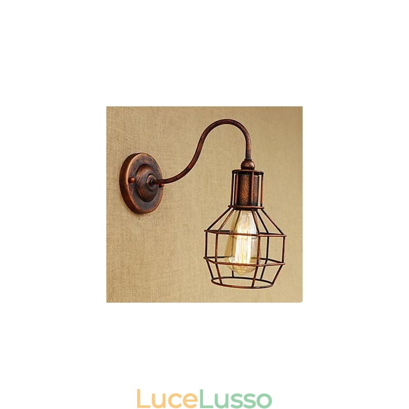 Lampada da parete americana a braccio lungo in ferro, nostalgica e retrò, creativa, di colore ruggine, per studio, salotto