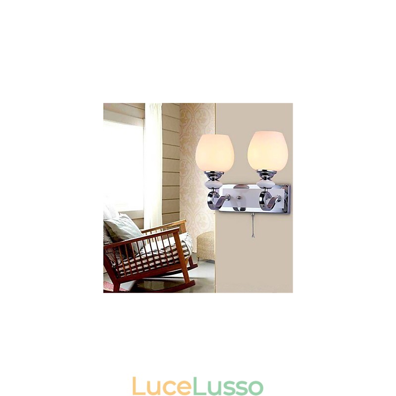 Moderna contemporanea placcatura elettrolitica caratteristica per braccio oscillante protezione degli occhi luce ambientale applique da parete luce da parete