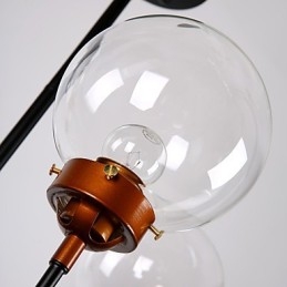 Lampadario moderno creativo in ferro battuto che restaura i modi antichi, sfere di vetro, fagioli magici molecolari, luce a goccia