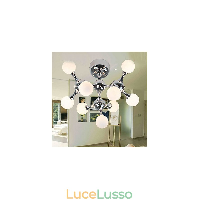 Lampada a sfera in vetro artistico