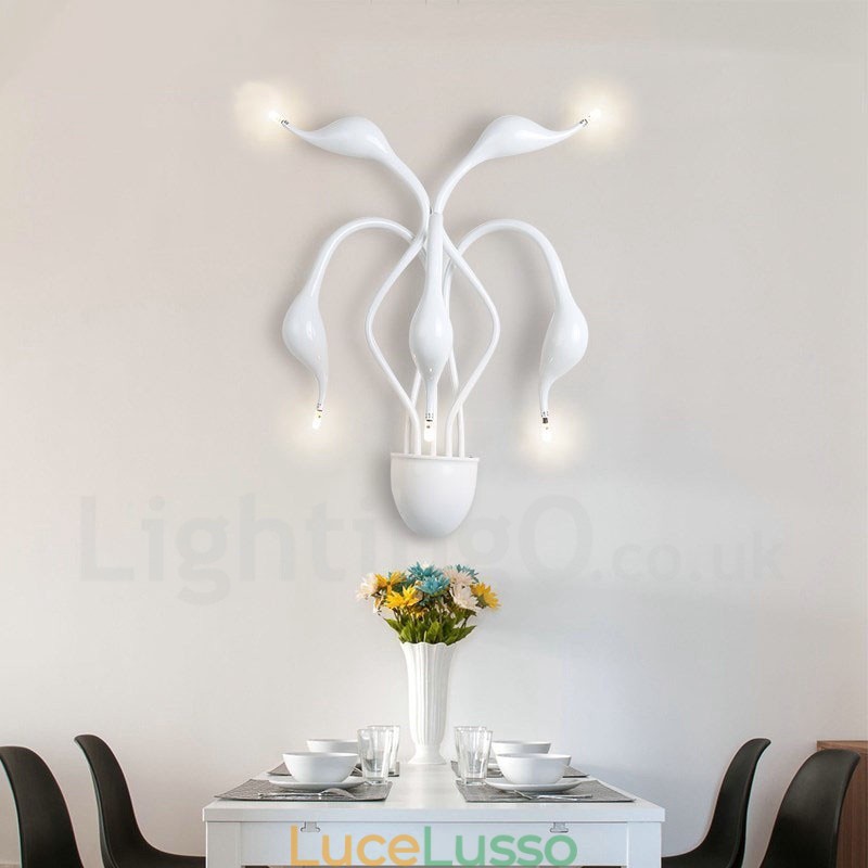 Applique da parete Swan Head Modern Contemporary Multi Colours Luce ambientale Applique da parete