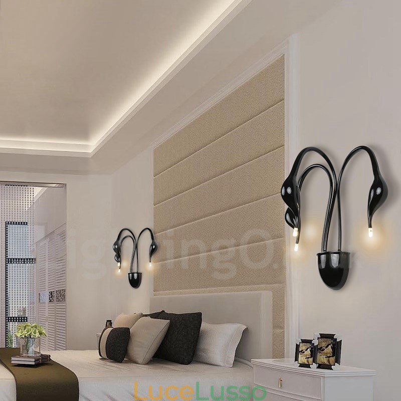 Applique da parete Swan Head Modern Contemporary Multi Colours Luce ambientale Applique da parete