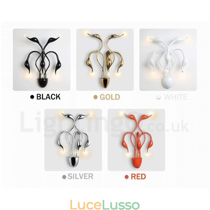 Applique da parete Swan Head Modern Contemporary Multi Colours Luce ambientale Applique da parete