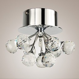 Moderno contemporaneo cristallo mini stile metallo cromato montaggio a filo