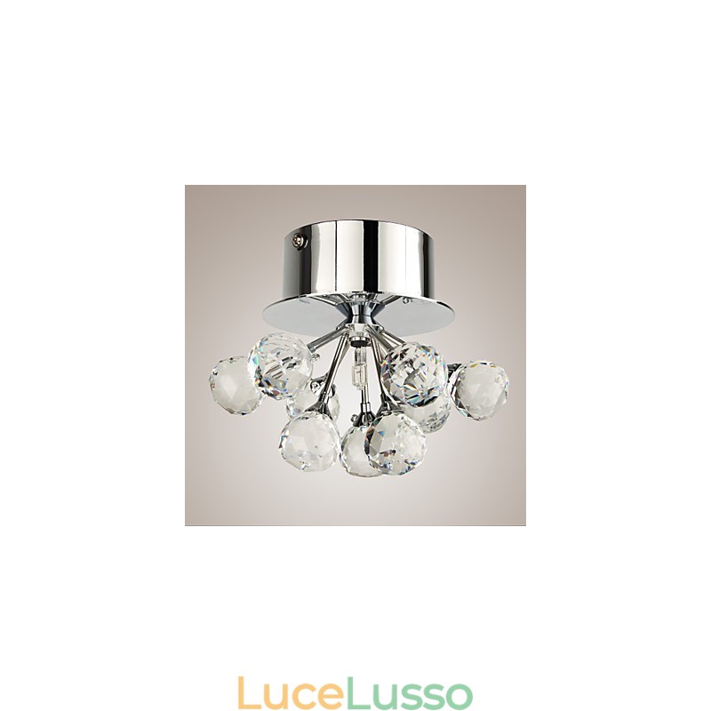 Moderno contemporaneo cristallo mini stile metallo cromato montaggio a filo