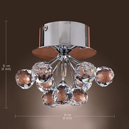 Moderno contemporaneo cristallo mini stile metallo cromato montaggio a filo