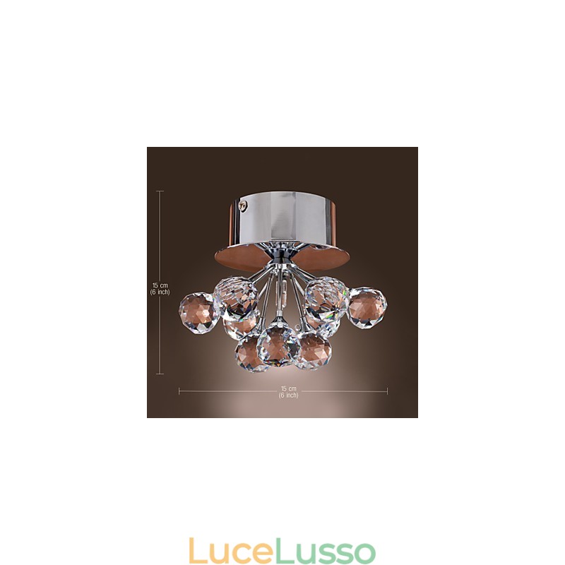 Moderno contemporaneo cristallo mini stile metallo cromato montaggio a filo