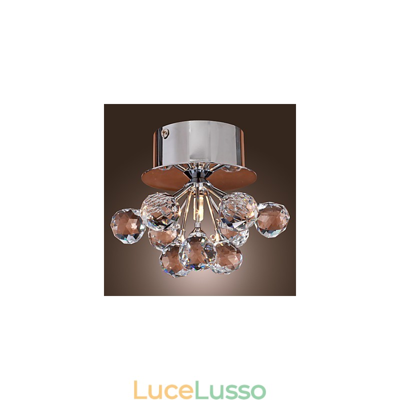 Moderno contemporaneo cristallo mini stile metallo cromato montaggio a filo