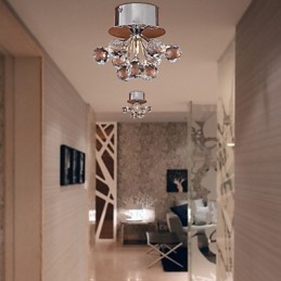 Moderno contemporaneo cristallo mini stile metallo cromato montaggio a filo