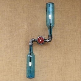 Applique da parete rustica in ottone per luce ambientale, applique da parete blu