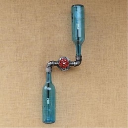 Applique da parete rustica in ottone per luce ambientale, applique da parete blu