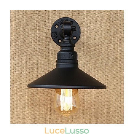 Lampada da parete in stile industriale con tubo dell'acqua nordico, luce da parete nera Lampada da parete in stile industriale con tubo dell'acqua nordico, luce da parete nera