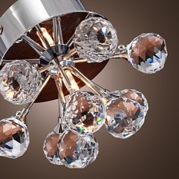 Moderno contemporaneo cristallo mini stile metallo cromato montaggio a filo