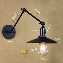 Dipinto rustico Lodge, caratteristica per applique da parete con braccio oscillante in stile mini