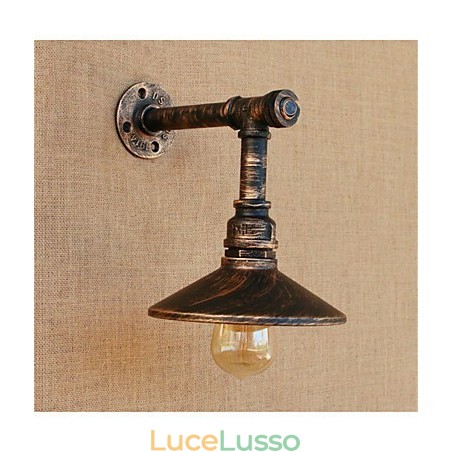 Applique da parete rustica in ottone anticato per luce ambientale, applique da parete Applique da parete rustica in ottone anticato per luce ambientale, applique da parete