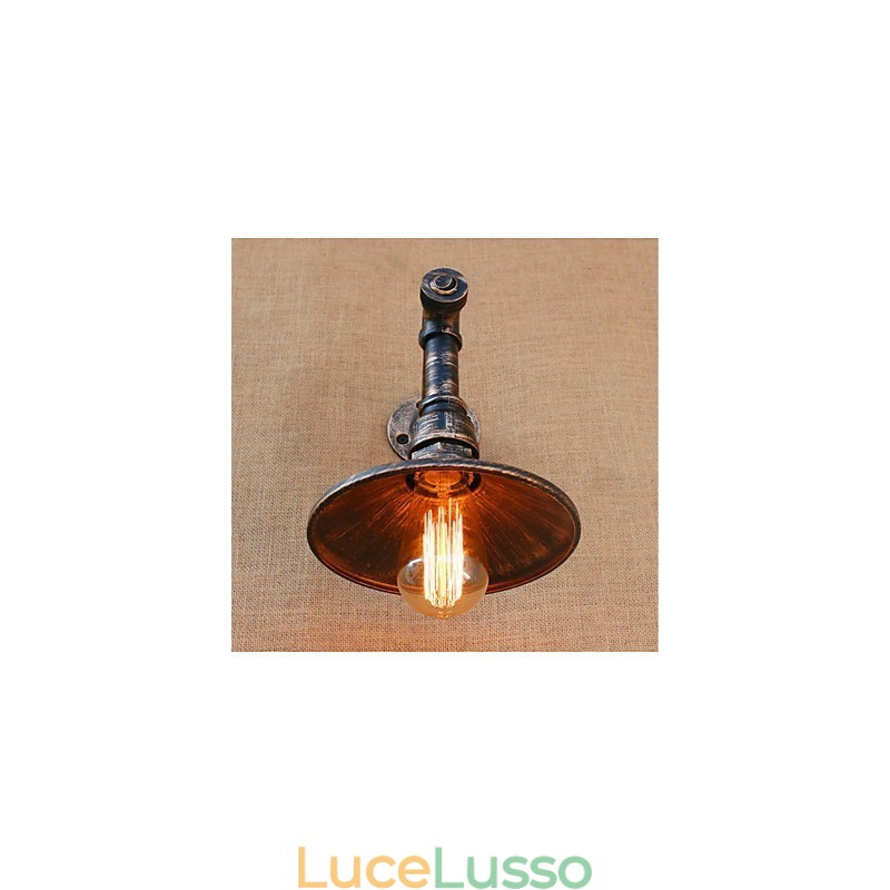 Applique da parete rustica in ottone anticato per luce ambientale, applique da parete