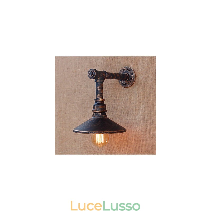 Applique da parete rustica in ottone anticato per luce ambientale, applique da parete