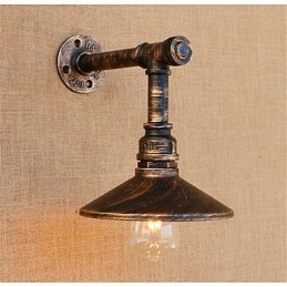 Applique da parete rustica in ottone anticato per luce ambientale, applique da parete