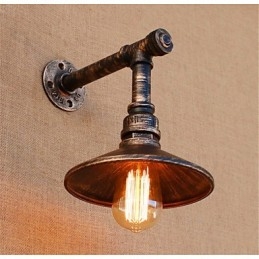 Applique da parete rustica in ottone anticato per luce ambientale, applique da parete