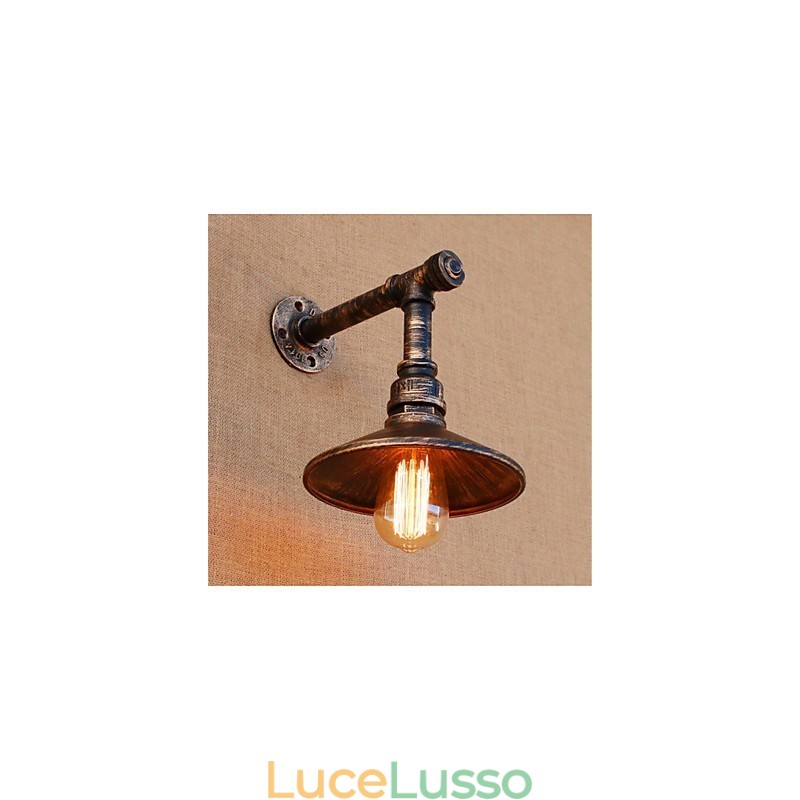 Applique da parete rustica in ottone anticato per luce ambientale, applique da parete