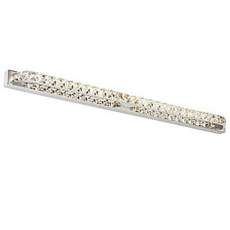 Lampada da specchio lunga di alta qualità, luci da bagno, applique in metallo e cristallo