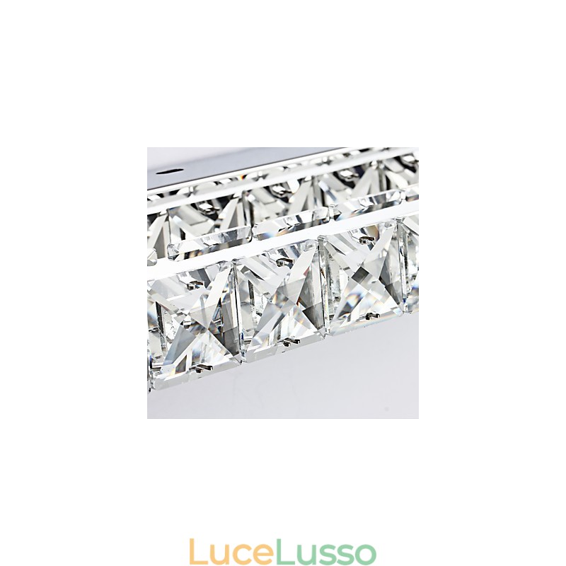 Lampada da specchio lunga di alta qualità, luci da bagno, applique in metallo e cristallo