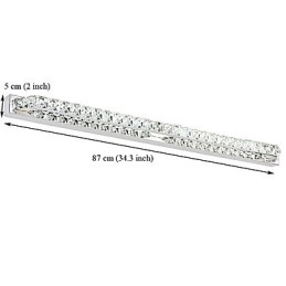 Lampada da specchio lunga di alta qualità, luci da bagno, applique in metallo e cristallo