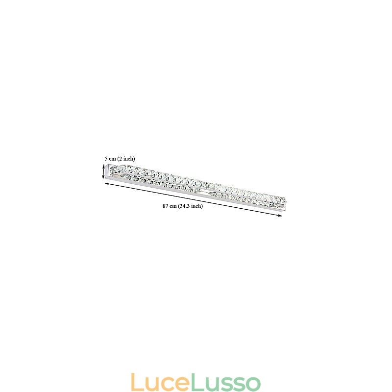 Lampada da specchio lunga di alta qualità, luci da bagno, applique in metallo e cristallo