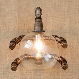 Applique da parete rustica in ottone anticato per luce ambientale, applique da parete