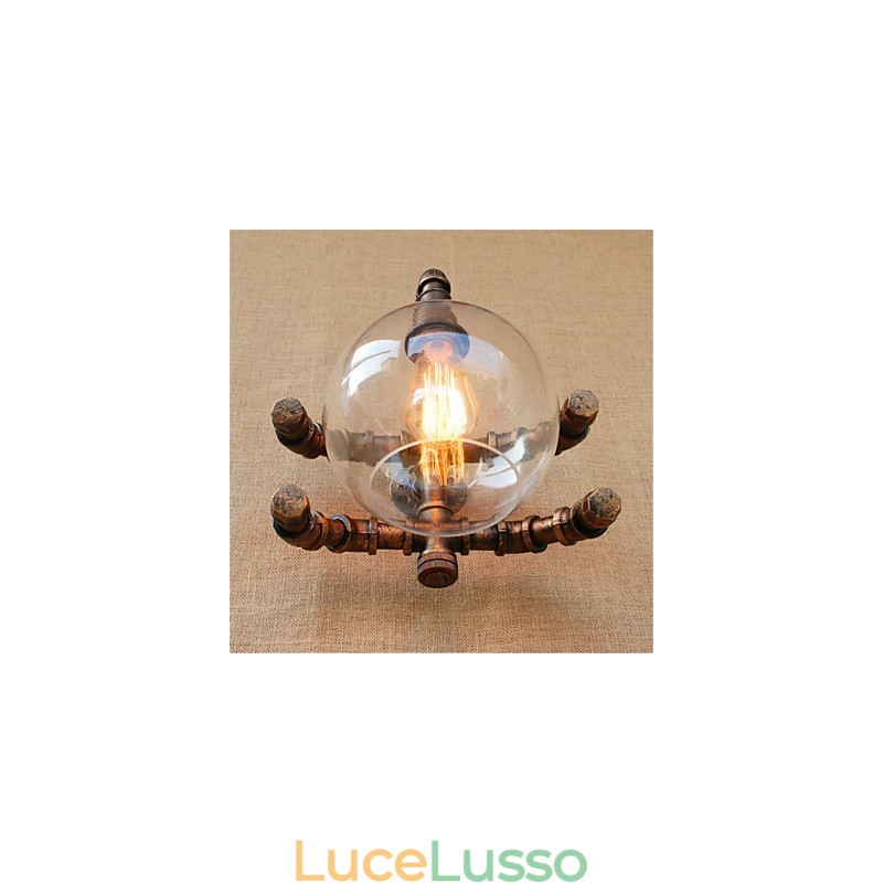 Applique da parete rustica in ottone anticato per luce ambientale, applique da parete