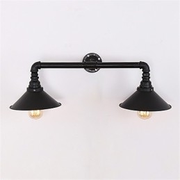 2 teste retrò industriale tubo luci da parete semplice loft nero metallo sala da pranzo cucina bar caffetteria decorazione illuminazione