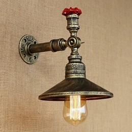 Lampada da parete decorativa a testa singola con tubi industriali Edison da ristorante retrò