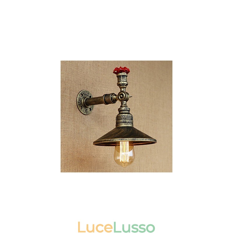 Lampada da parete decorativa a testa singola con tubi industriali Edison da ristorante retrò