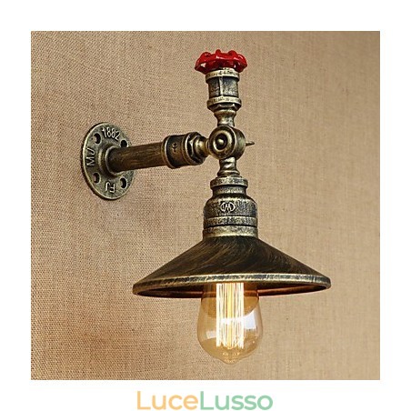 Lampada da parete decorativa a testa singola con tubi industriali Edison da ristorante retrò Lampada da parete decorativa a testa singola con tubi industriali Edison da ristorante retrò