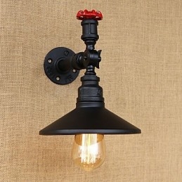 Lampada da parete decorativa a testa singola con tubi industriali Edison da ristorante retrò