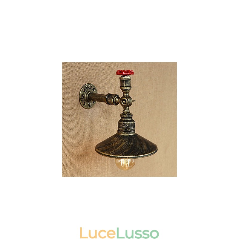 Lampada da parete decorativa a testa singola con tubi industriali Edison da ristorante retrò