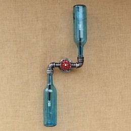 Lampada da parete in ferro battuto Loft The Bottle Pipe Bottle