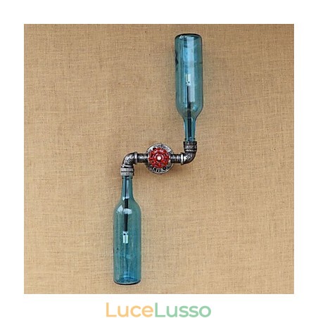 Lampada da parete in ferro battuto Loft The Bottle Pipe Bottle Lampada da parete in ferro battuto Loft The Bottle Pipe Bottle