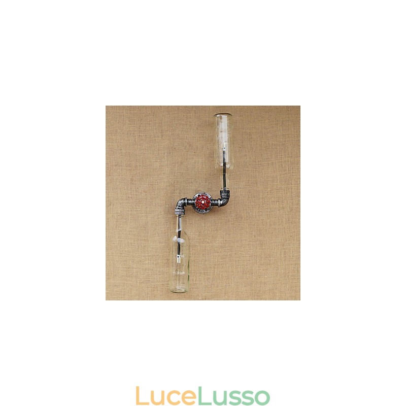 Lampada da parete in ferro battuto Loft The Bottle Pipe Bottle