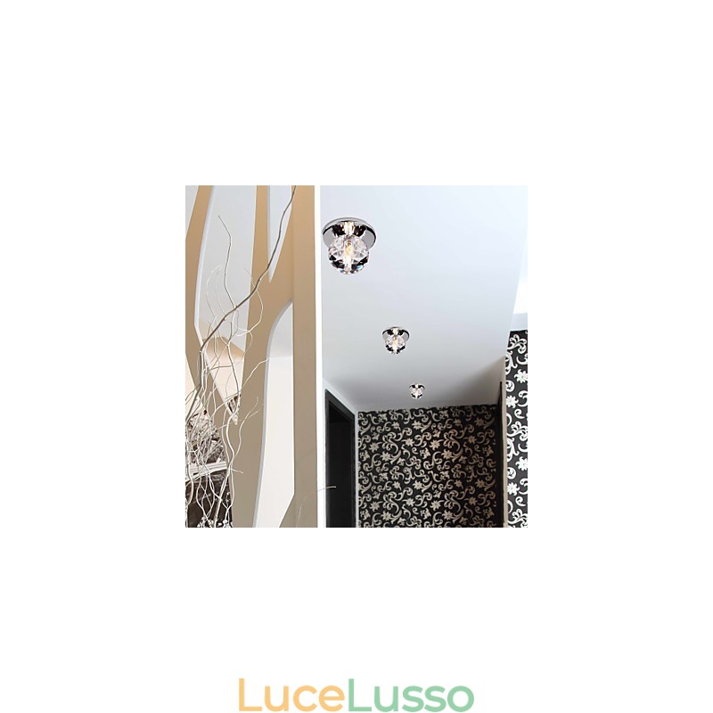 Moderno contemporaneo cristallo mini stile metallo cromato montaggio a filo